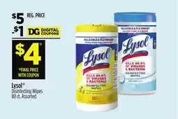 Dollar General Lysol Disinfecting Wipes offer