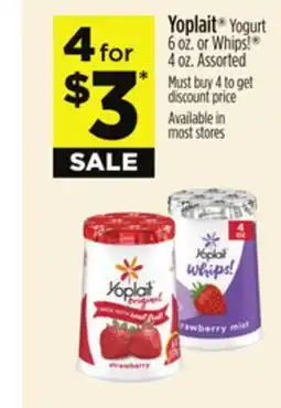 Dollar General Yoplait Yogurt 6 oz. or Whips! 4 oz offer