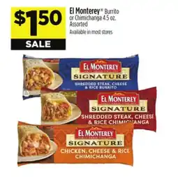 Dollar General El Monterey Burrito or Chimichanga offer