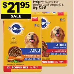 Dollar General Pedigree Dog Food Adult Chicken or Steak & Vegetable offer