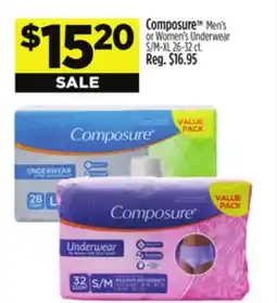 Dollar General Composure TM Men's or Women's Underwear S/M-XL offer