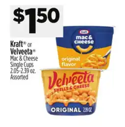 Dollar General Kraft or Velveeta Mac & Cheese Single Cups offer