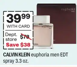 CVS CALVIN KLEIN euphoria men EDT spray 3.3 oz offer