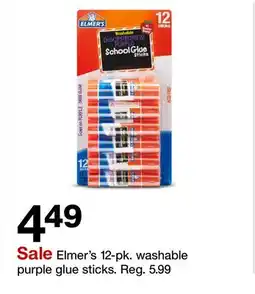 Target Elmer's 12-pk. washable purple glue sticks offer