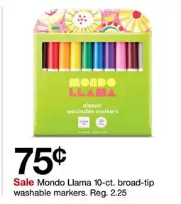Target Mondo Llama 10-ct. broad-tip washable markers offer