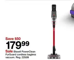 Target Bissell PowerClean FurGuard cordless bagless vacuum offer