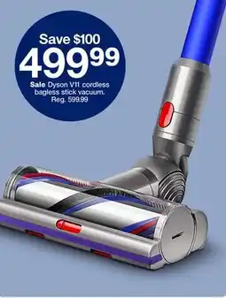 Target Dyson V11 cordless bagless stick vacuum offer