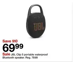 Target JBL Clip 5 portable waterproof Bluetooth speaker offer