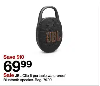 Target JBL Clip 5 portable waterproof Bluetooth speaker offer