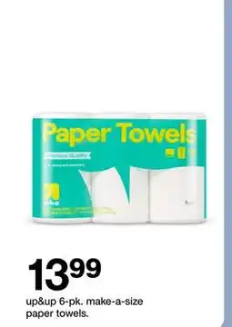Target up&up 6-pk. make-a-size paper towels offer