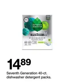 Target Seventh Generation 40-ct. dishwasher detergent packs offer