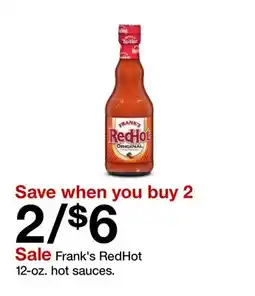 Target Frank's RedHot 12-oz. hot sauces offer