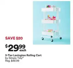 Michaels 3-Tier Lexington Rolling Cart by Simply Tidy offer
