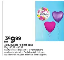 Michaels 3 pc. Bundle Foil Balloons offer