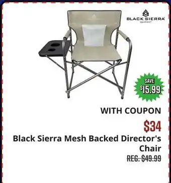 Big 5 Black Sierra Mesh Backed Director's Chair offer