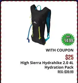 Big 5 High Sierra Hydrahike 2.0 4L Hydration Pack offer