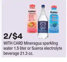 CVS Mineragua sparkling water 1.5 liter or Suerox electrolyte beverage 21.3 oz offer
