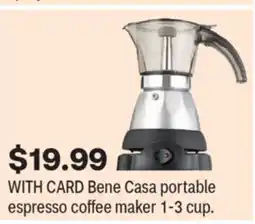 CVS Bene Casa portable espresso coffee maker 1-3 cup offer