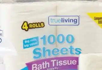 Dollar General True Living 4 Roll 1000 Sheets offer
