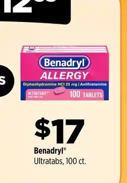 Dollar General Benadryl Ultratabs offer