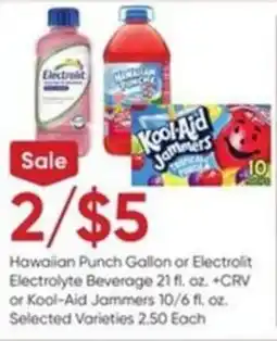 Stater Bros Hawaiian Punch Gallon or Electrolit Electrolyte Beverage offer