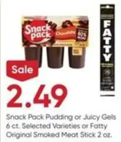 Stater Bros Snack Pack Pudding or Juicy Gels offer
