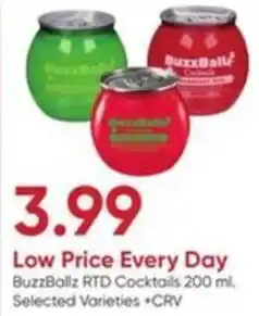 Stater Bros BuzzBallz RTD Cocktails offer