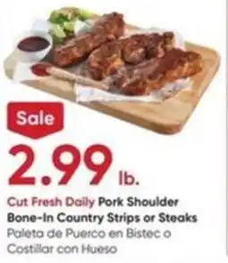 Stater Bros Pork Shoulder Bone-In Country Strips or Steaks offer