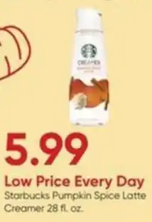 Stater Bros Starbucks Pumpkin Spice Latte Creamer offer