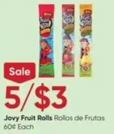 Stater Bros Jovy Fruit Rolls offer
