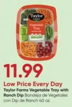 Stater Bros Taylor Farms Vegetable Tray with Ranch Dip Bandeja de Vegetales con Dip de Ranch offer