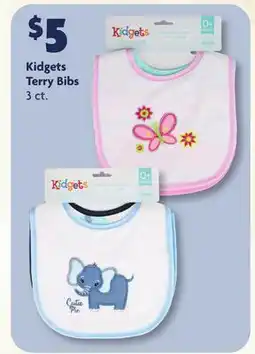 Family Dollar Kidgets Terry Bibs offer