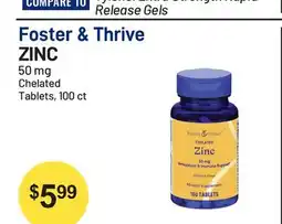 Health Mart Foster & Thrive ZINC 50 mg Chelated Tablets offer