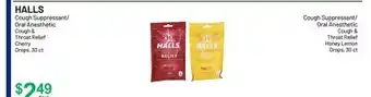 Health Mart HALLS Cough Suppressant/Oral Anesthetic Cough & Throat Relief Cherry Drops offer