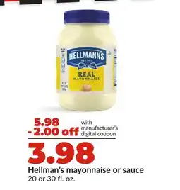 Hy-Vee Hellmann's mayonnaise or sauce offer