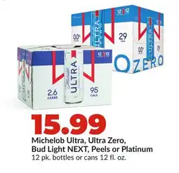 Hy-Vee Michelob Ultra, Ultra Zero, Bud Light NEXT, Peels or Platinum offer