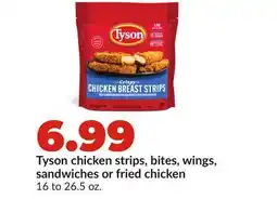 Hy-Vee Tyson chicken strips, bites, wings, sandwiches or fried chicken offer