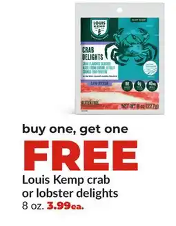 Hy-Vee Louis Kemp crab or lobster delights offer
