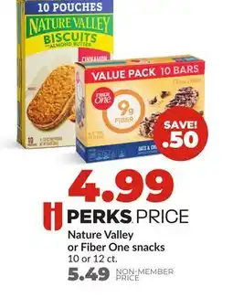 Hy-Vee Nature Valley or Fiber One snacks offer