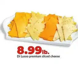 Hy-Vee Di Lusso premium sliced cheese offer