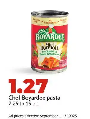 Hy-Vee Chef Boyardee pasta offer
