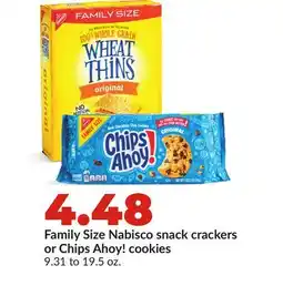 Hy-Vee Family Size Nabisco snack crackers or Chips Ahoy! cookies offer