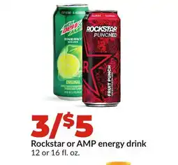 Hy-Vee Rockstar or AMP energy drink offer