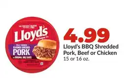 Hy-Vee Lloyd's BBQ Shredded Pork, Beef or Chicken offer