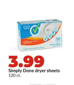 Hy-Vee Simply Done dryer sheets offer
