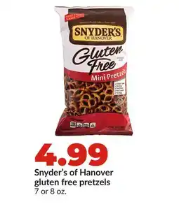 Hy-Vee Snyder's of Hanover gluten free pretzels offer