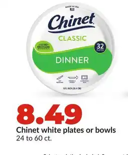 Hy-Vee Chinet white plates or bowls offer