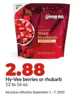 Hy-Vee Hy-Vee berries or rhubarb offer