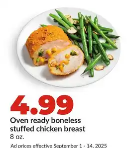 Hy-Vee Oven ready boneless stuffed chicken breast offer