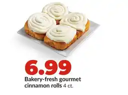 Hy-Vee Bakery-fresh gourmet cinnamon rolls offer